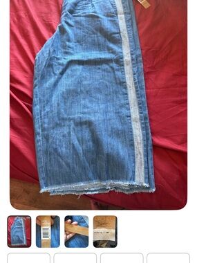 RACHEL Rachel Roy Blue Denim wide leg jeans with Light-Blue Side Stripe